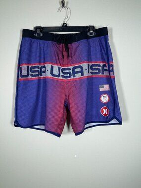 Hurley Men's USA Olympic Logo Board Shorts 36 Athletic!